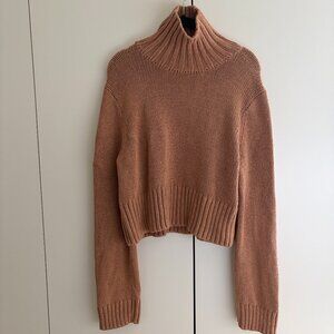 Ciao Lucia Cotton Turtleneck Sweater Brown Small